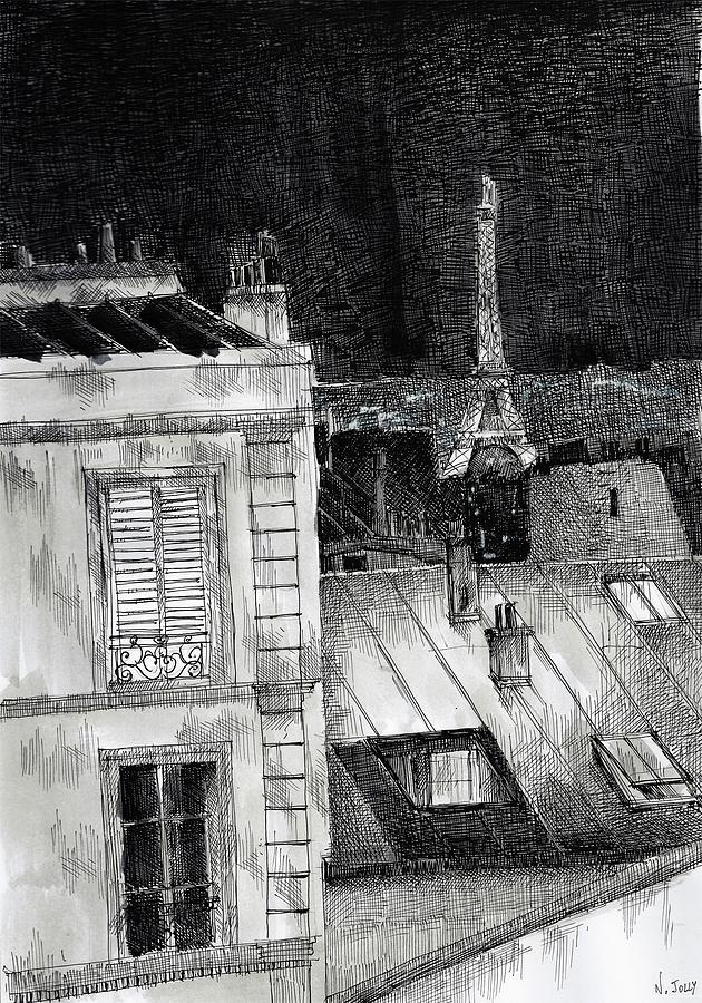 Paris Painting - The roofs of Paris by Nicolas Jolly