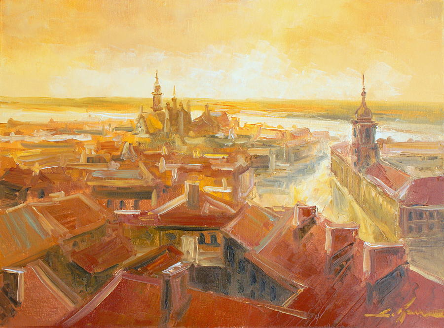 The Roofs of Warsaw Painting by Luke Karcz