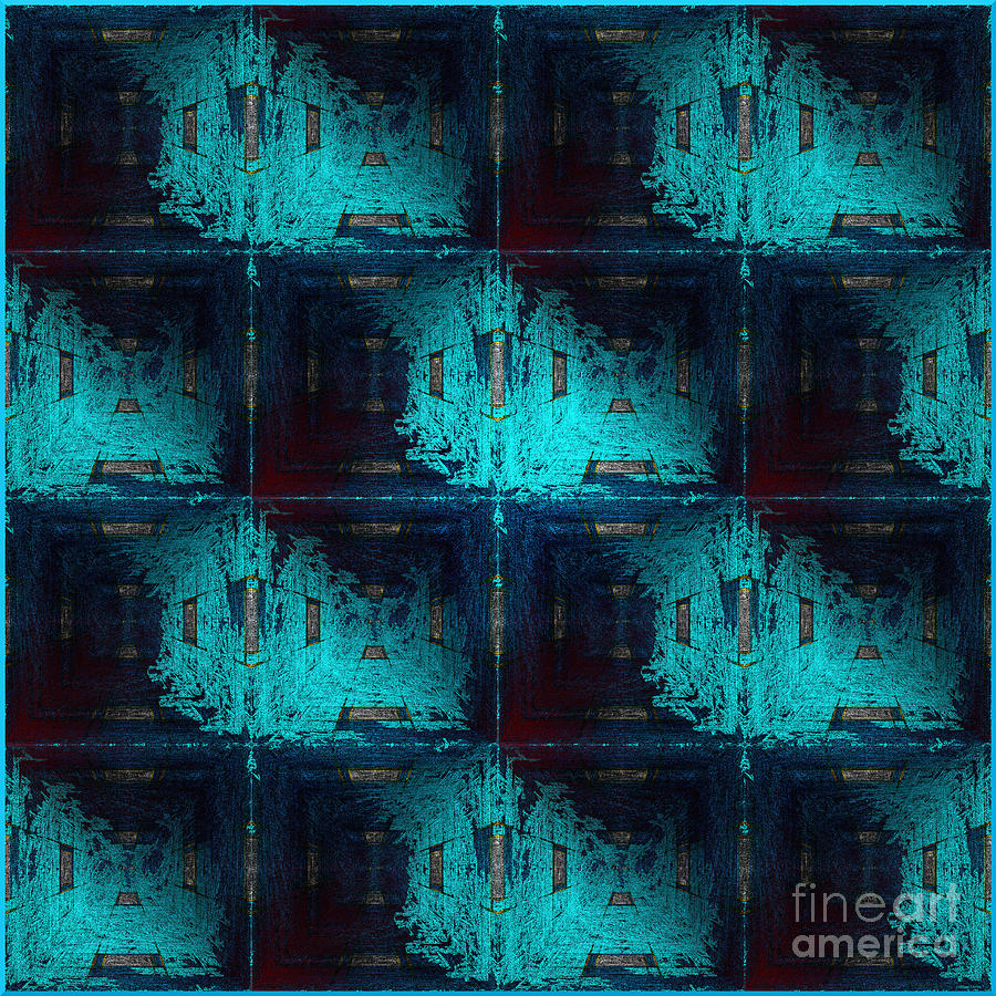 The Abstract Rooms in Blue Digital Art by Gillian Owen
