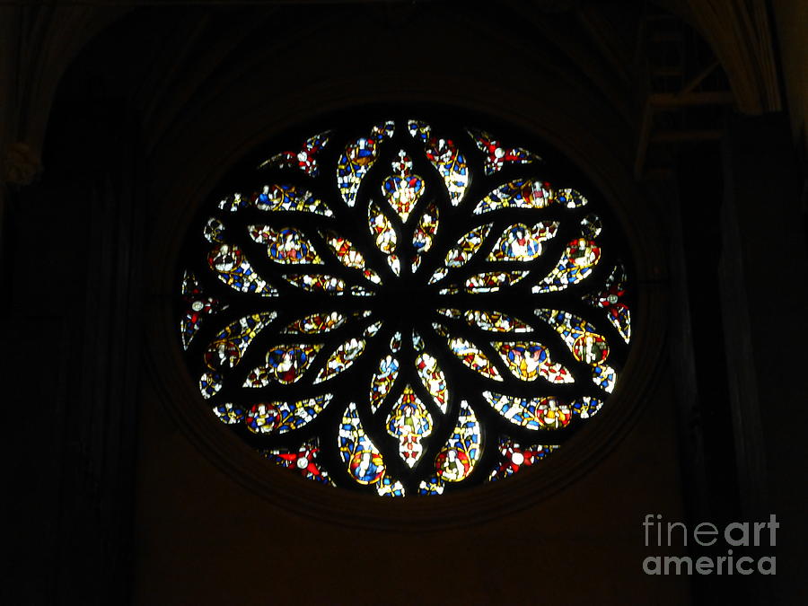 The Rosary window at Grace Church Photograph by Steven Spak