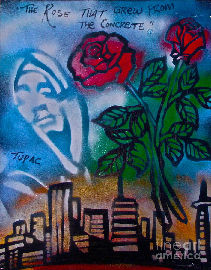 Music Painting - The Rose From The Concrete by Tony B Conscious