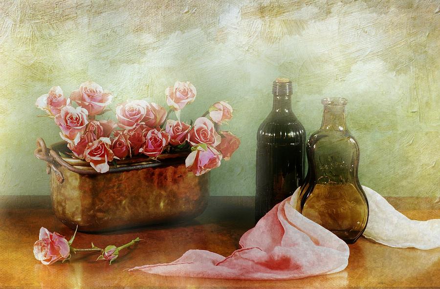 Still Life Photograph - The Rose Urn by Diana Angstadt