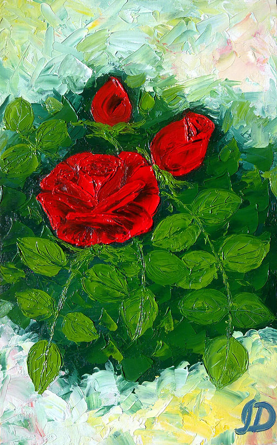 Rose Painting - The Roses in a fog by Danko Irina