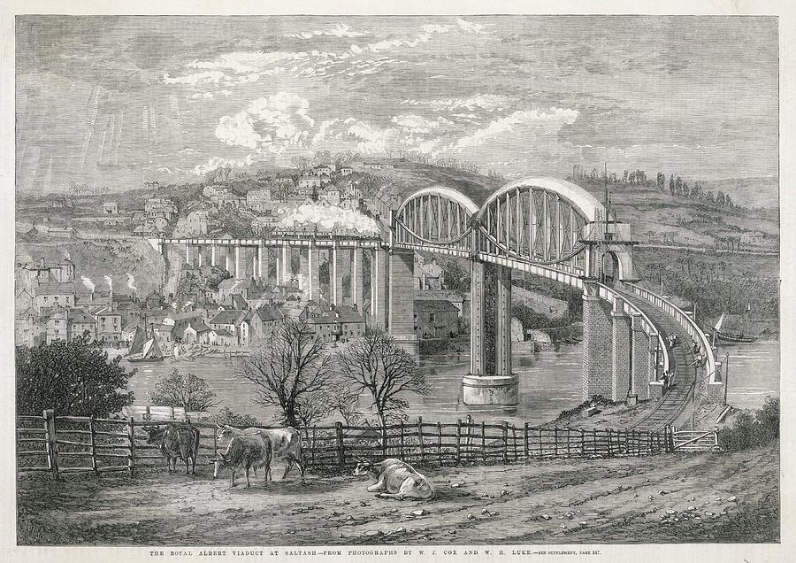 The Royal Albert Railway Bridge Drawing By Illustrated London News Ltd Mar