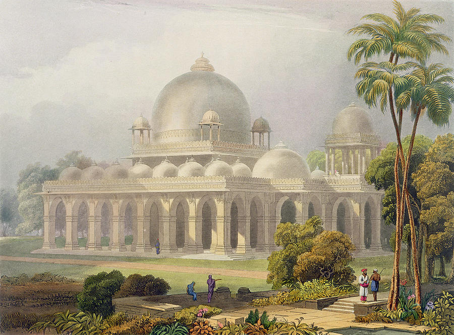 Architecture Drawing - The Roza At Mehmoodabad In Guzerat, Or by Captain Robert M. Grindlay