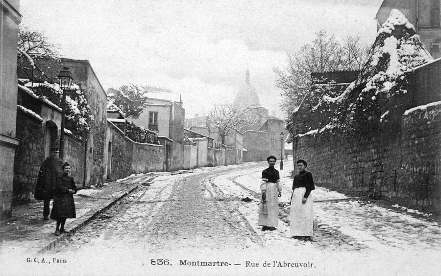 Winter Photograph - The Rue De Labreuvoir, On A Winters by Mary Evans Picture Library