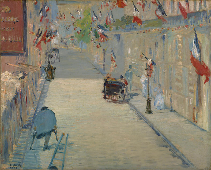 Edouard Manet Painting - The Rue Mosnier with Flags by Edouard Manet