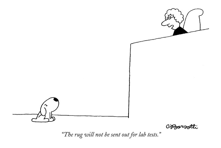 The Rug Will Not Be Sent Out For Lab Tests Drawing by Charles Barsotti