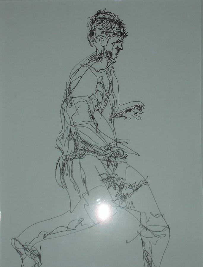 The Runner Drawing by Esther Newman-Cohen