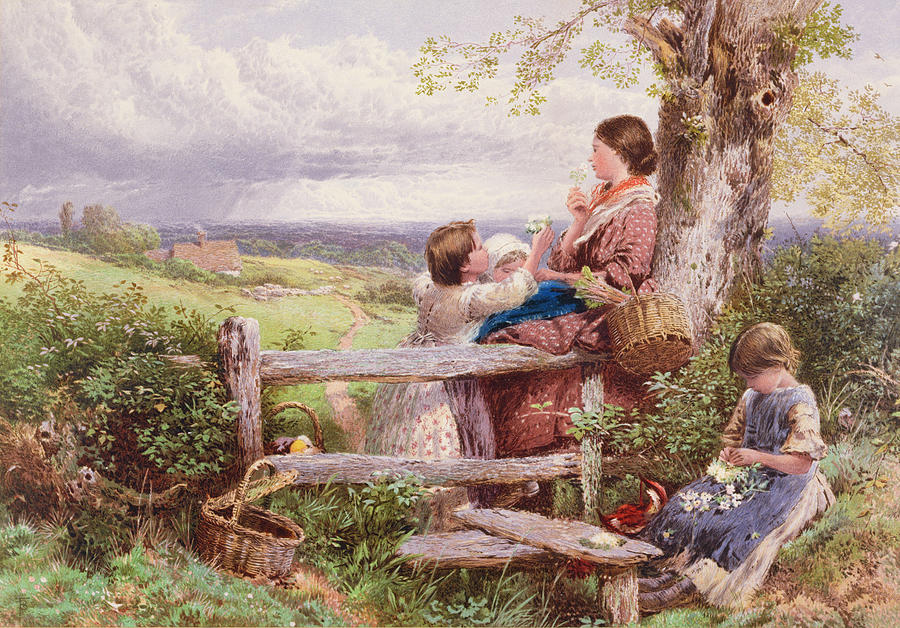 The Rustic Stile Painting by Myles Birket Foster