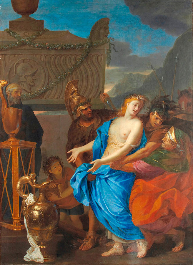 Charles Le Brun Painting - The Sacrifice of Polyxena by Charles Le Brun