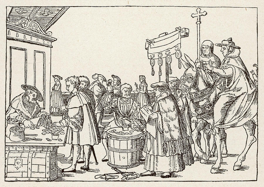 The Sale Of Indulgences By Catholic Drawing by Mary Evans Picture