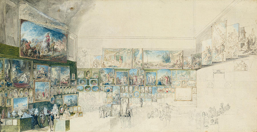 Interior Photograph - The Salon Of 1765 Wc On Paper by Gabriel de Saint-Aubin