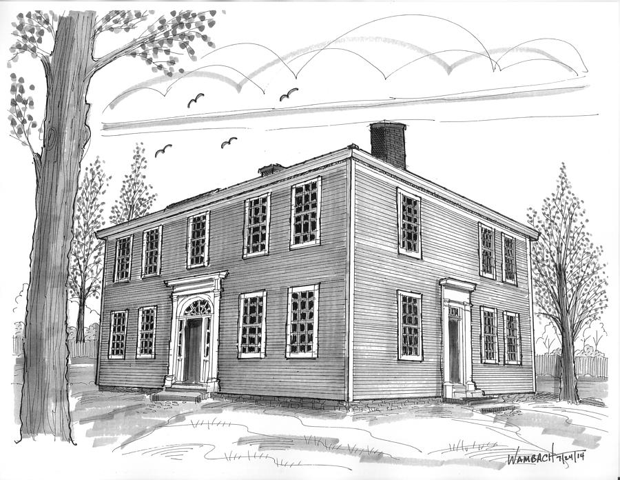 The Samuel Read Hall House Drawing by Richard Wambach