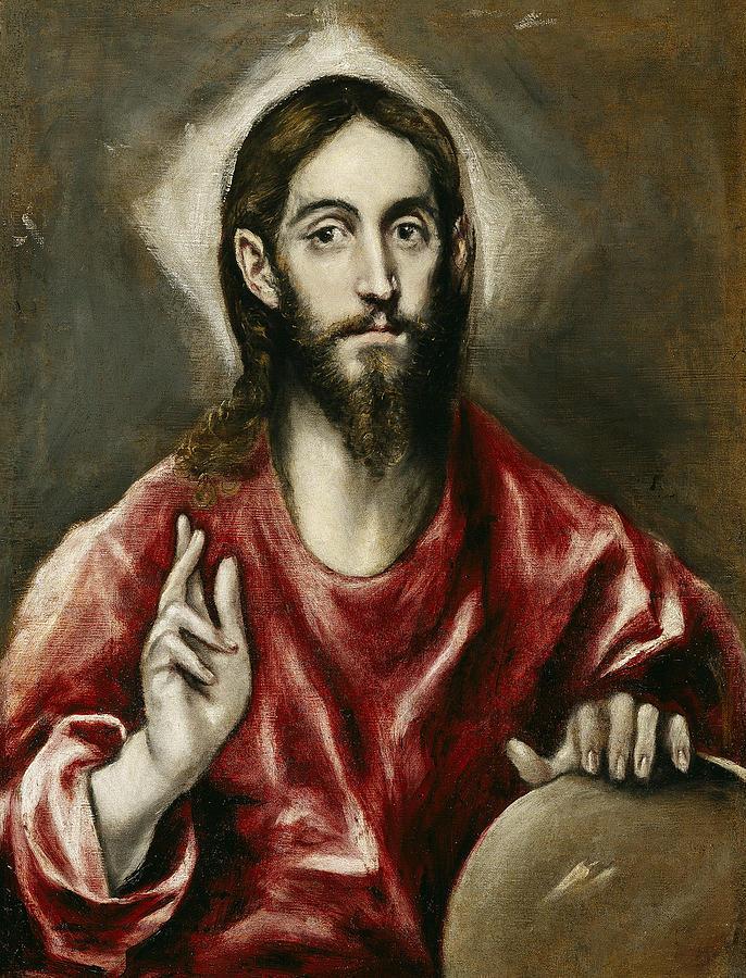 El Greco Painting - The Saviour by Celestial Images