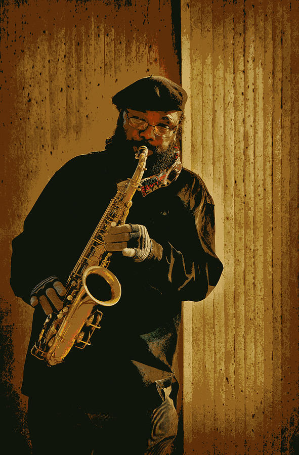 The Saxophonist Poster Photograph by Jean Goodwin Brooks