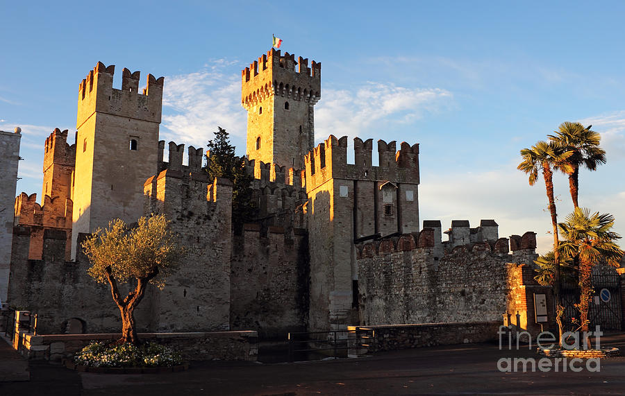 Castle Photograph - The Scaliger Castle in Sirmione by Kiril Stanchev