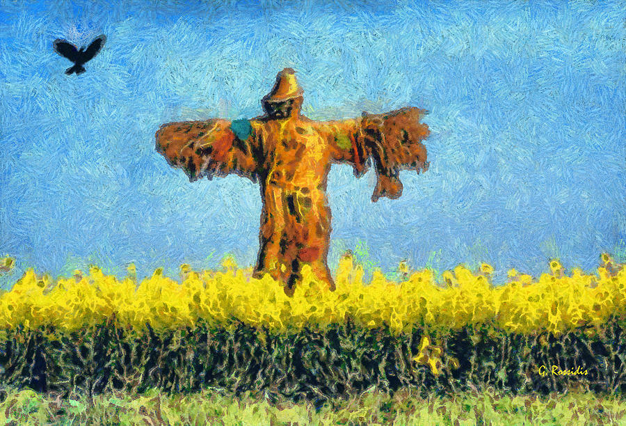 Greek Painting - The scarecrow by George Rossidis