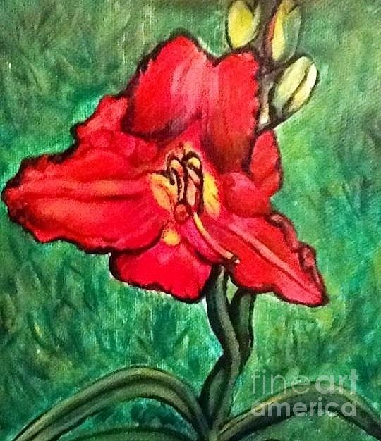 The Scarlet Lily Painting by Kimberlee Baxter