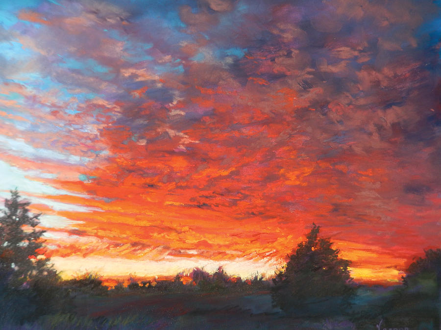 The Scarlet Sky Painting by Karen Vernon