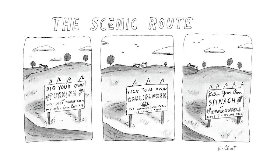 The Scenic Route Drawing by Roz Chast