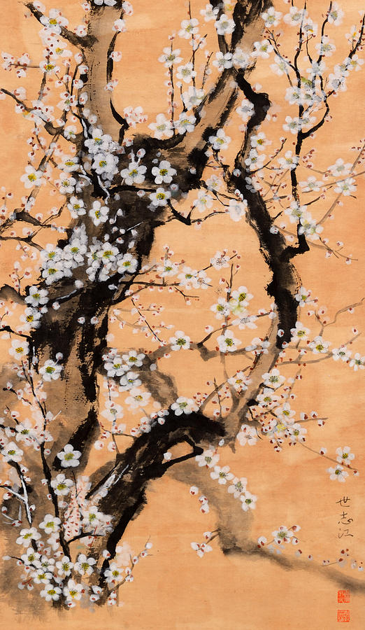 The scent of white plum blossoms Painting by Yoshie Hayashi The scent of white plum blossoms Painting by Yoshie Hayashi