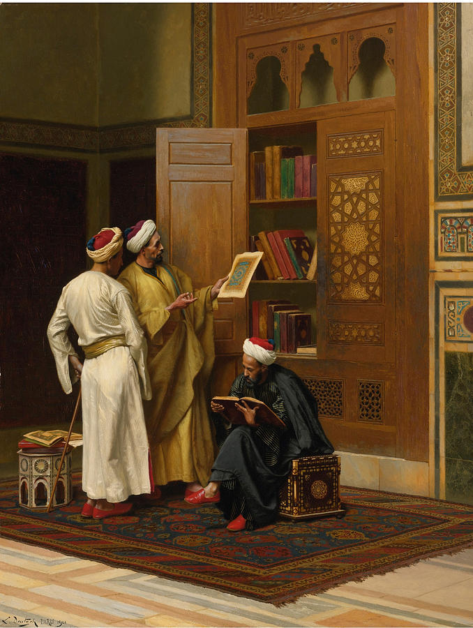 The Scholars Painting by Ludwig Deutsch