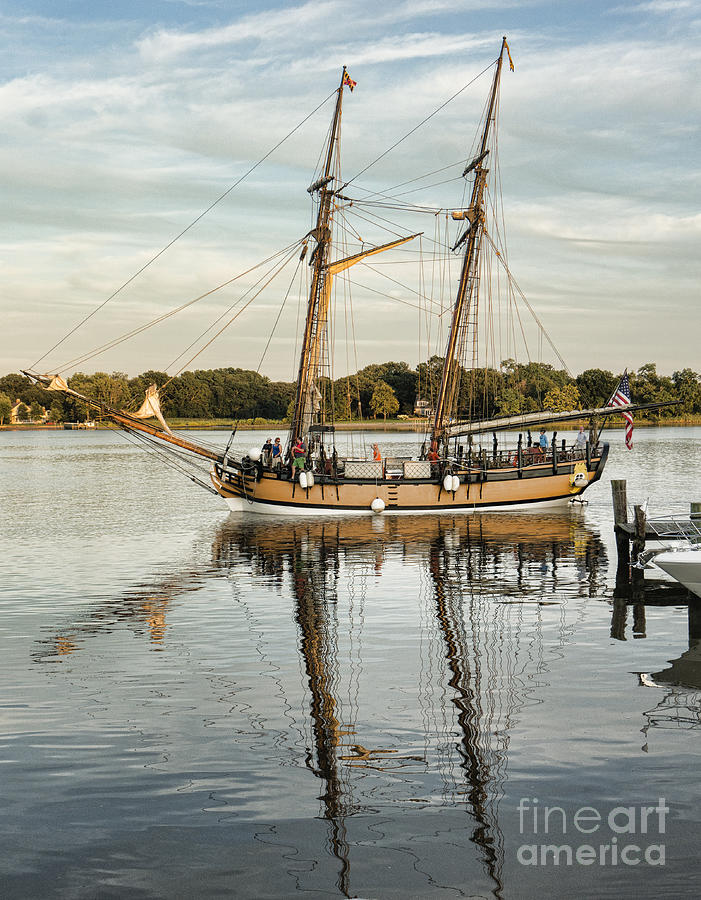 The schooner Sultana on the Chester River at Chestertown Maryland Photograph by William Kuta