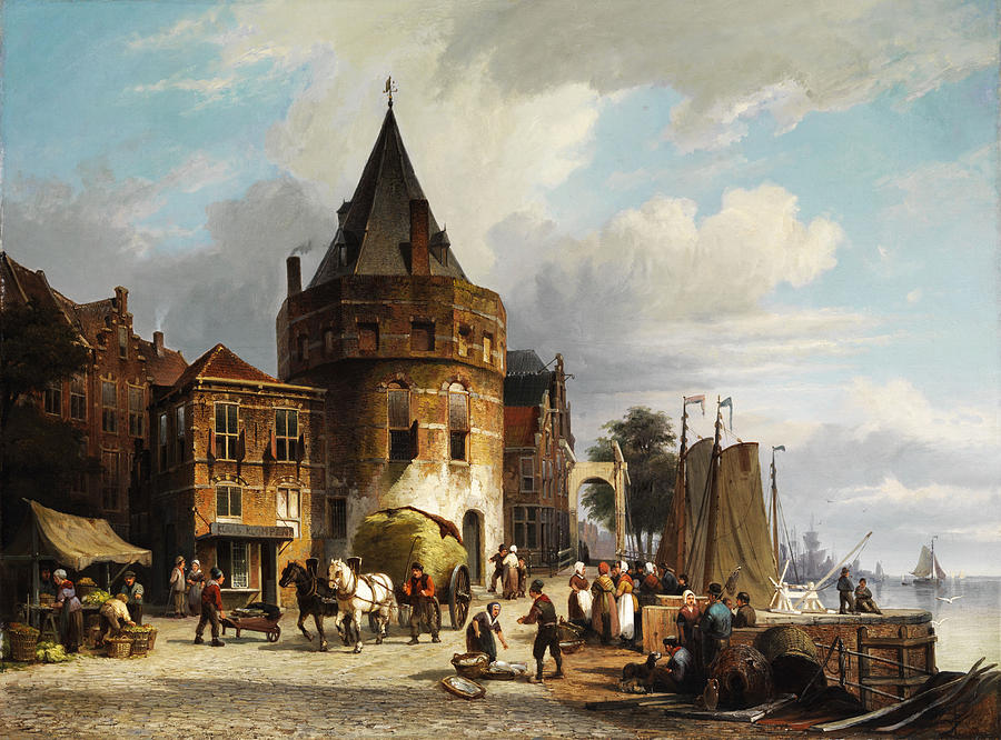 The Schreierstoren in Amsterdam Painting by Willem Koekkoek