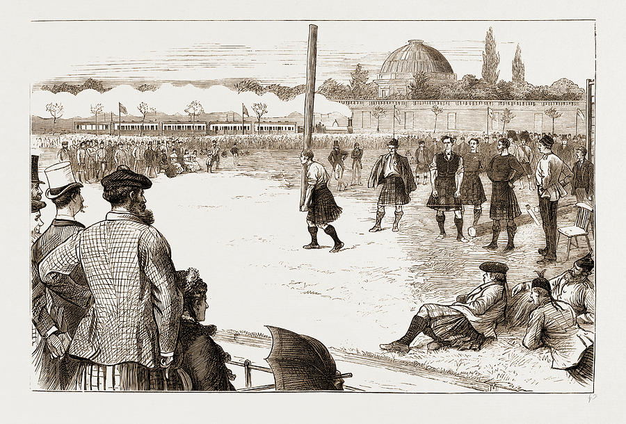 The Scottish Gathering At Stamford Bridge Tossing The Caber Drawing by ...