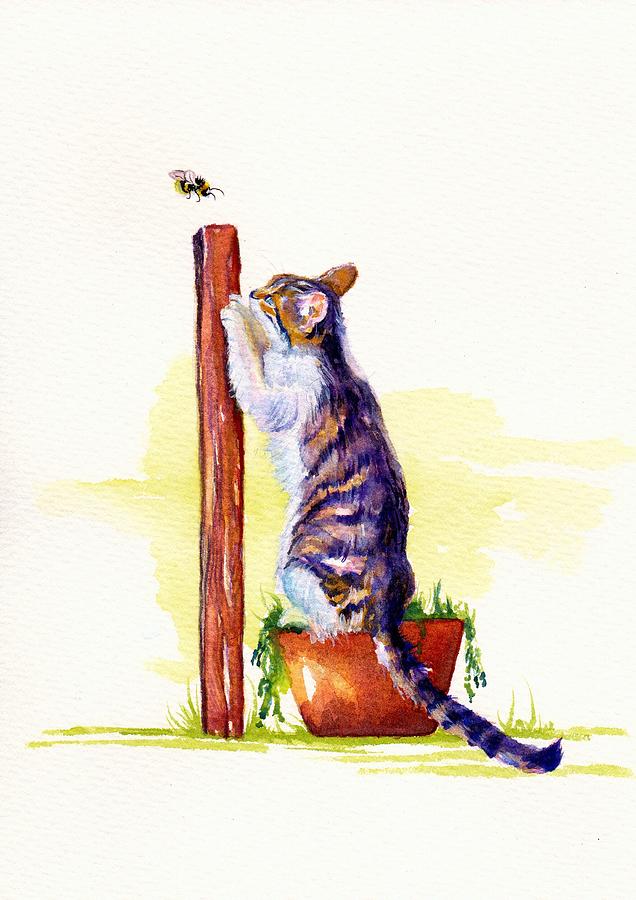 The Scratching Post Painting by Debra Hall