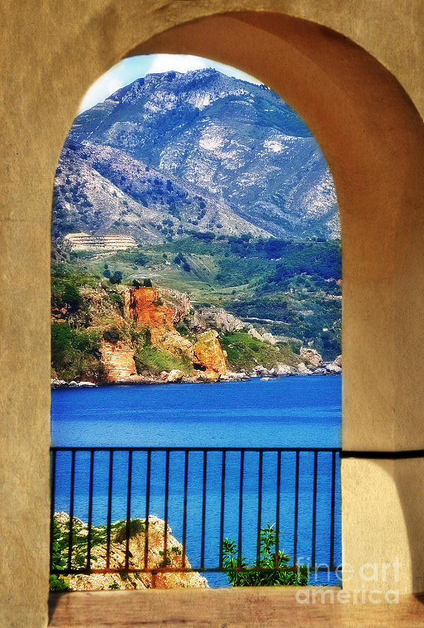 Mountain Photograph - The Sea through the Portico by Mary Machare
