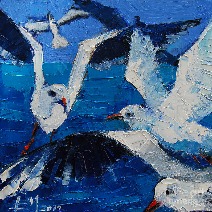 The Seagulls Painting by Mona Edulesco