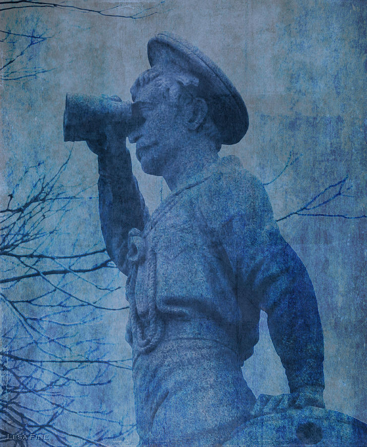 The Seaman in Blue Mixed Media by Lesa Fine