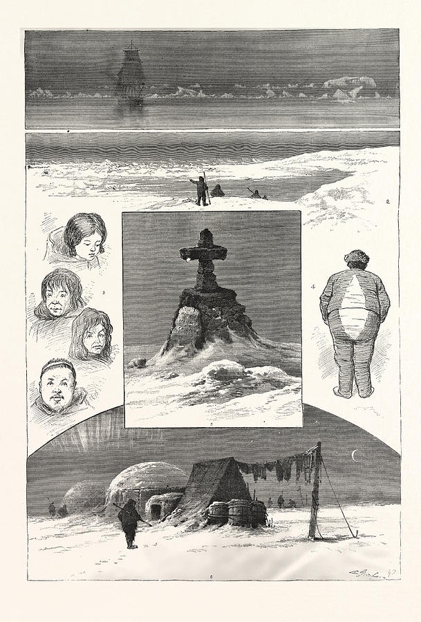 Portrait Drawing - The Search For Sir John Franklin, 1. Nearing Ice-pack. 2 by American School