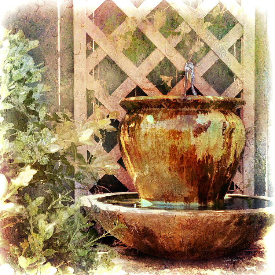 The Secret Fountain Photograph by Julia Springer The Secret Fountain Photograph by Julia Springer