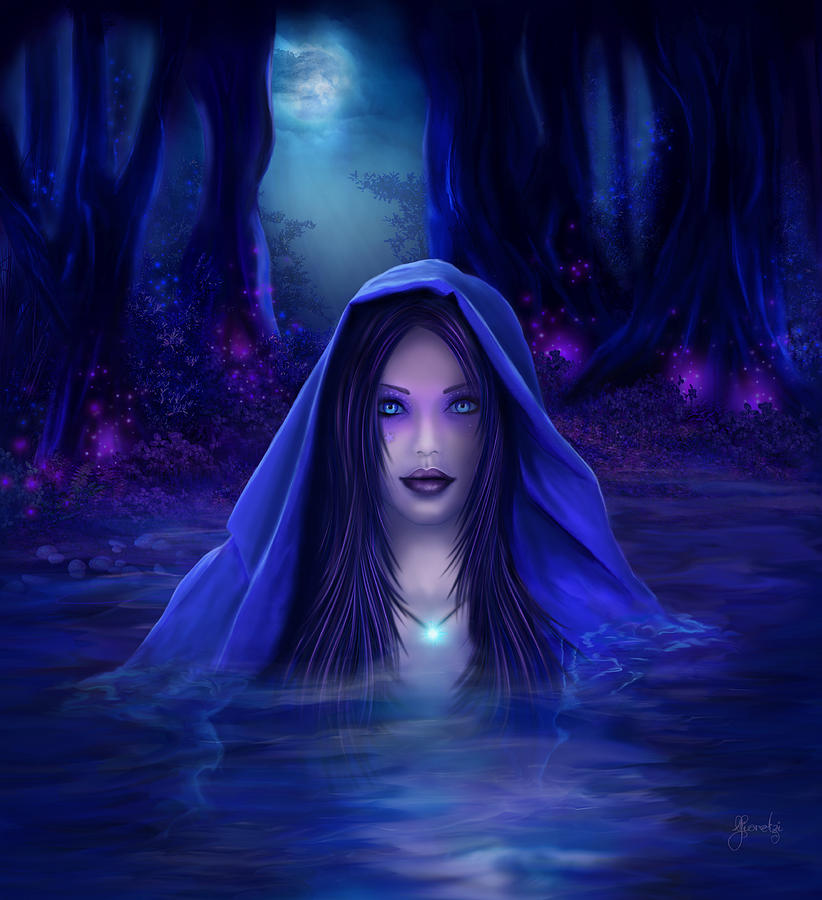 Fantasy Digital Art - The Secret Lake by Alysa Graphique