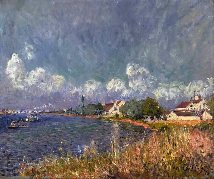 The Seine at Billancourt Painting by Alfred Sisley