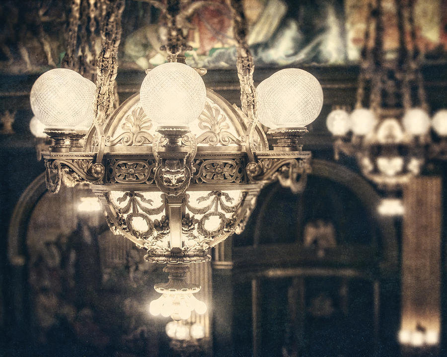 Bronze Photograph - The Senate Chandeliers  by Lisa R