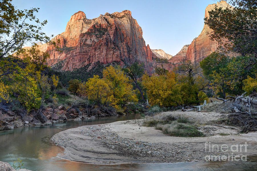 The Sentinel in Fall - Zion National Park Photograph by Gary Whitton
