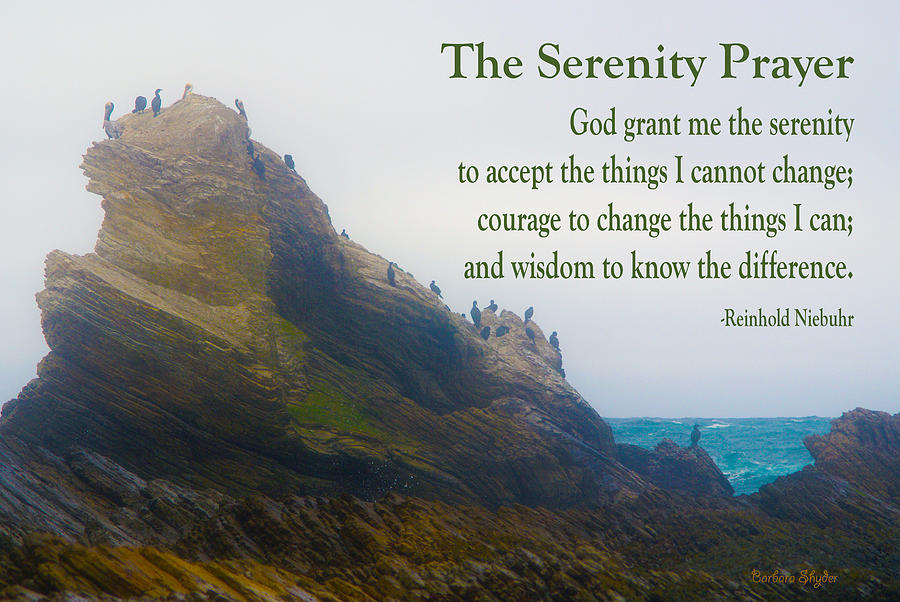 The Serenity Prayer Bird Rock Photograph by Barbara Snyder