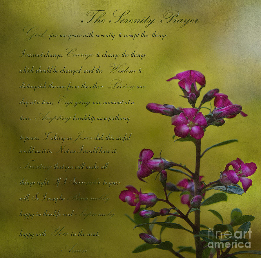 The Serenity Prayer  Photograph by Mary Jane Armstrong