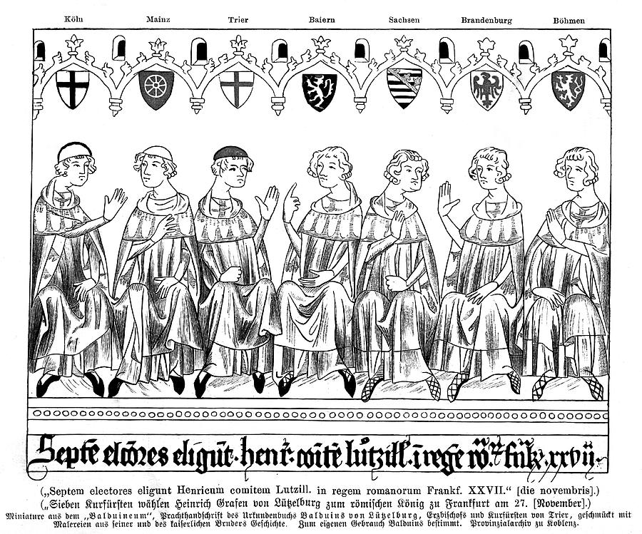 Heinrich Drawing - The Seven Electors - Of Koln, Mainz by Mary Evans Picture Library Heinrich Drawing - The Seven Electors - Of Koln, Mainz by Mary Evans Picture Library