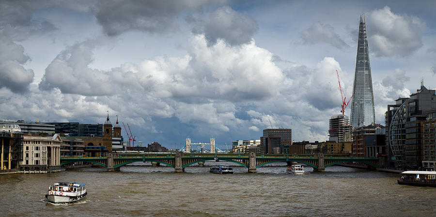 London Photograph - The Shard and Thames view by Gary Eason