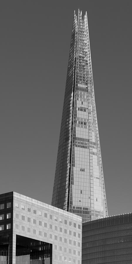 The Shard from the river black and white version Photograph by Gary Eason