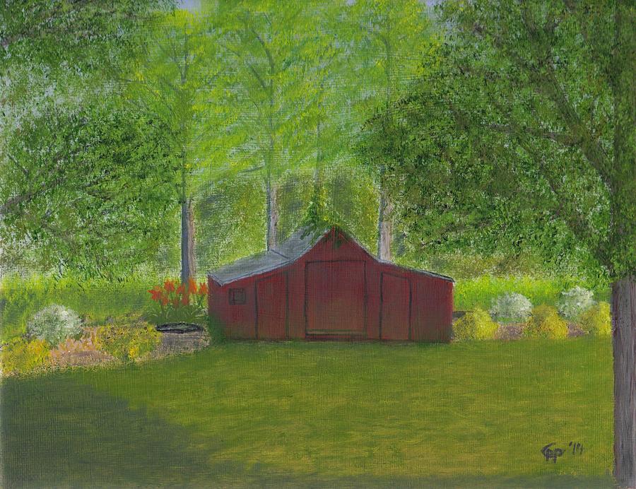 Flower Painting - The Shed by Cathy Pierce Payne