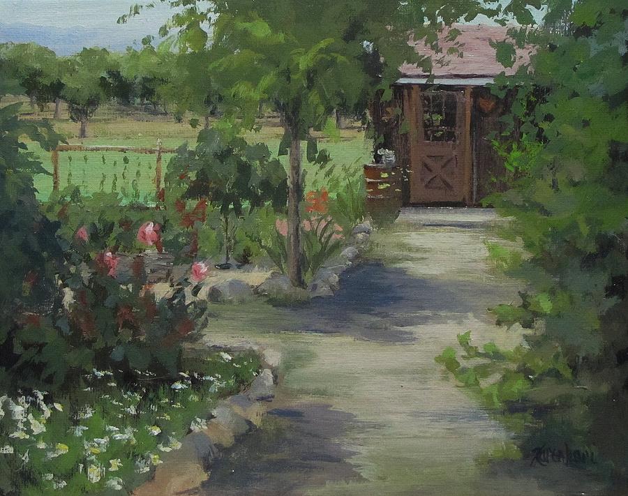 Flower Painting - The Shed by Karen Ilari