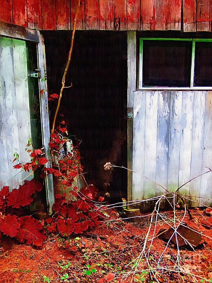 The Shed Out Back in Autumn Painting by RC DeWinter