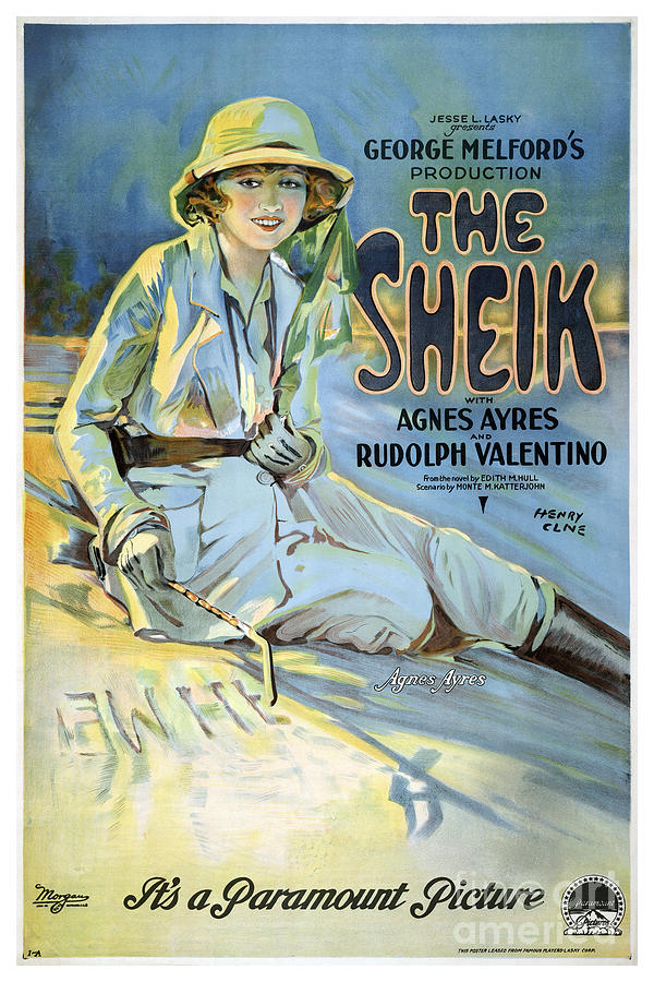 The Sheik With Agnes Ayres And Rudolph Valentino Movie Poster 1921