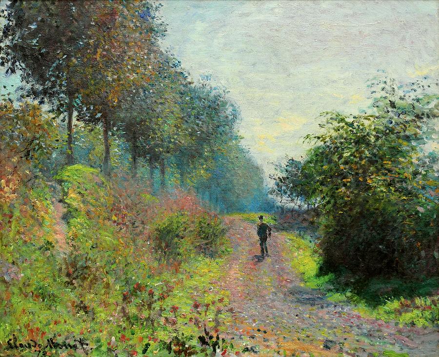 Claude Monet Painting - The Sheltered Path by Claude Monet